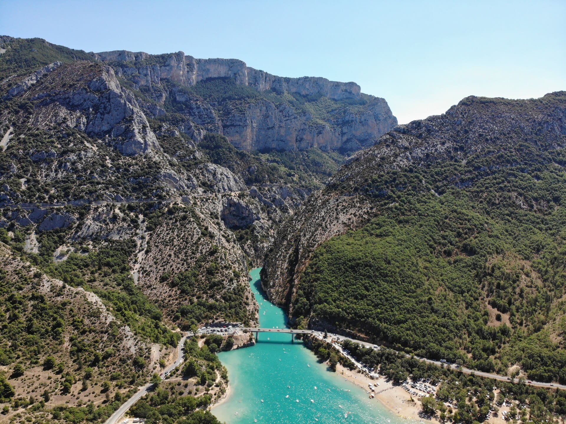 Vue aérienne des gorges du Verdon près de Tourtour, Var